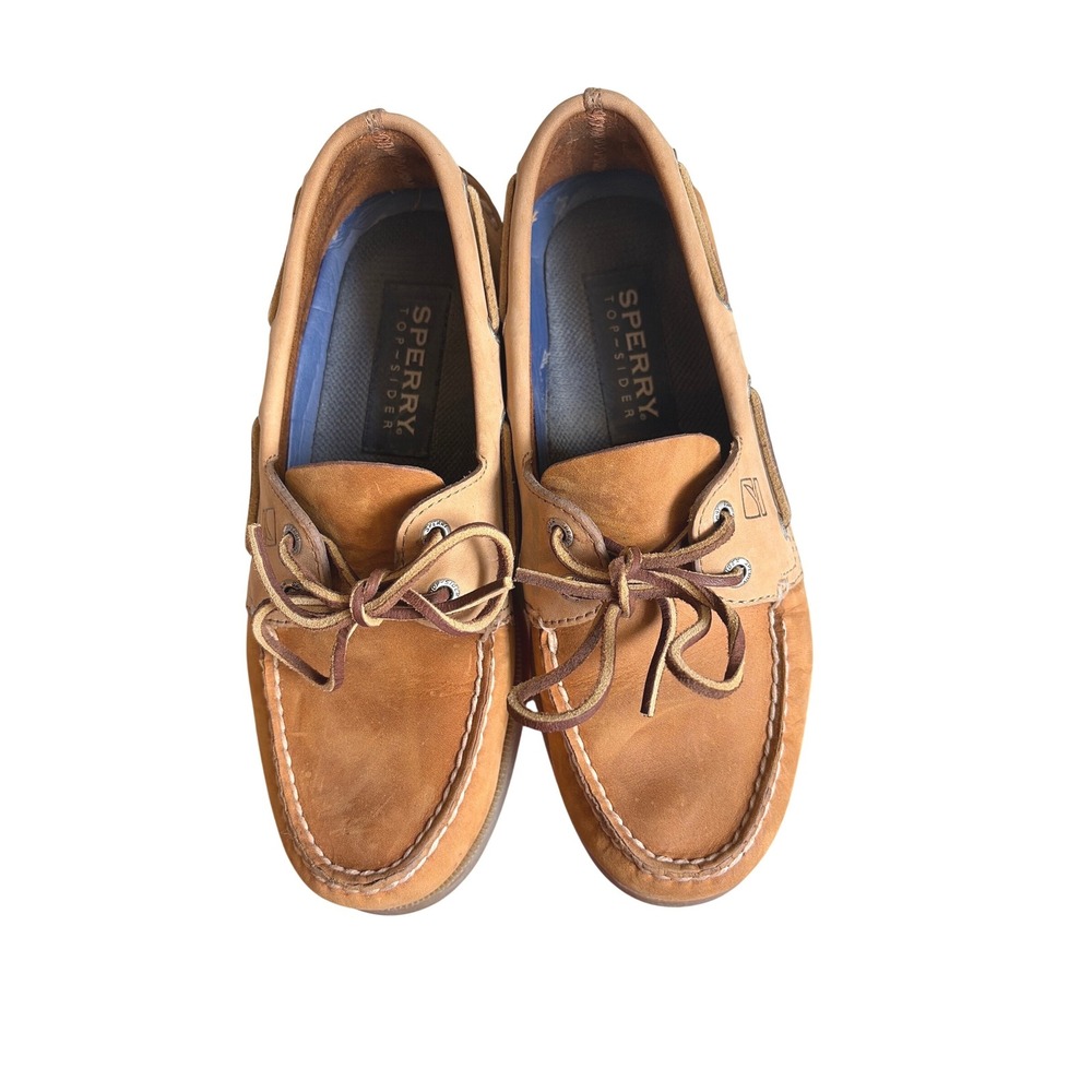 Sperry Top-Sider Authentic Original Leather Boat Shoes Tan Brown 8M 0197648